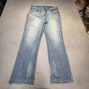 TK Axel Jeans Mens 34x31 Blue Slim Straight Leg Denim Distressed Stretch